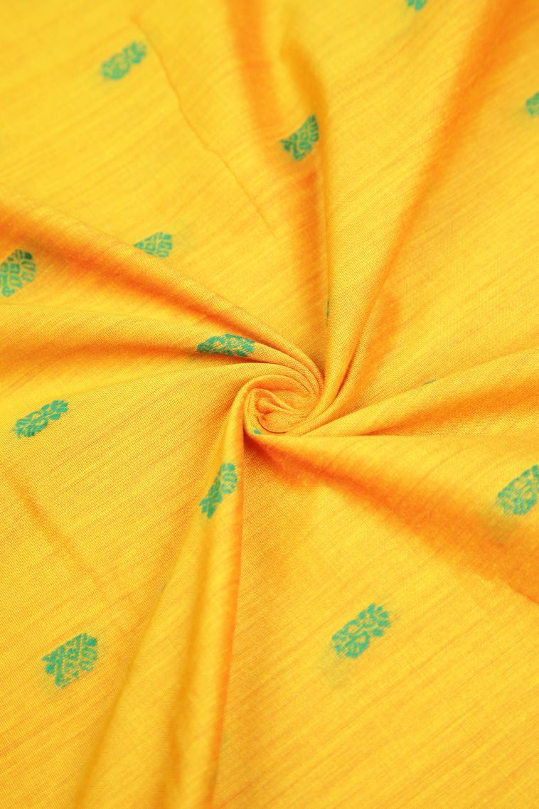 Lemon Yellow Kalyani Cotton with Without Zari Zari Buttis (small Dots Or Motifs) view 4