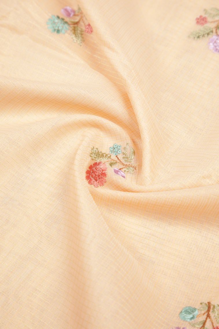 Flamingo Pink Tussar Saree with Without Zari Zari Buttis (small Dots Or Motifs) view 4