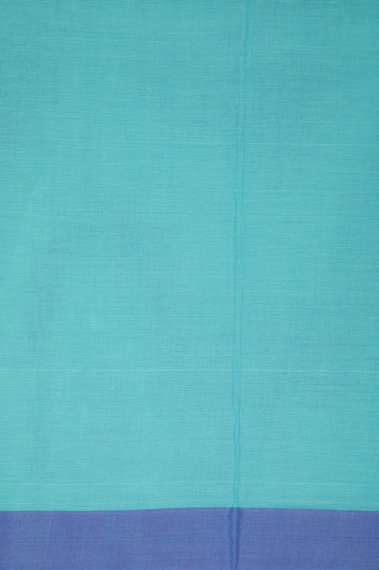 Arctic Blue Kovai Cotton Sarees with Without Zari Zari Buttis (small Dots Or Motifs) view 3