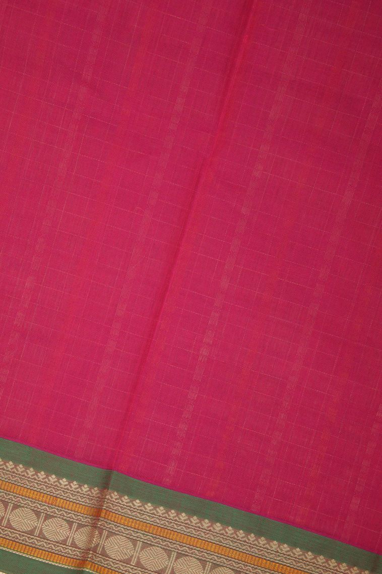 Magenta  Pink Pure Handloom Kovai Cotton with Without Zari Zari Buttis (small Dots Or Motifs) view 3