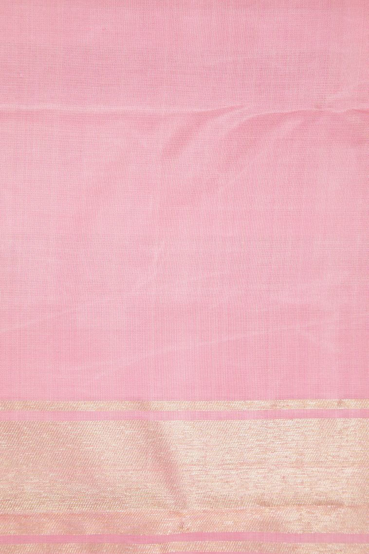 Magenta Purple Kanchipuram Silk Sarees with Gold Zari Peacock Motifs view 3