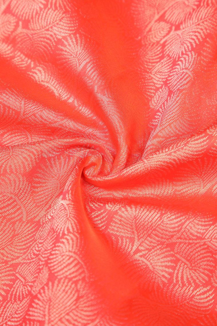 Punch Pink Soft Silk Saree with Silver Zari Floral Patterns view 4