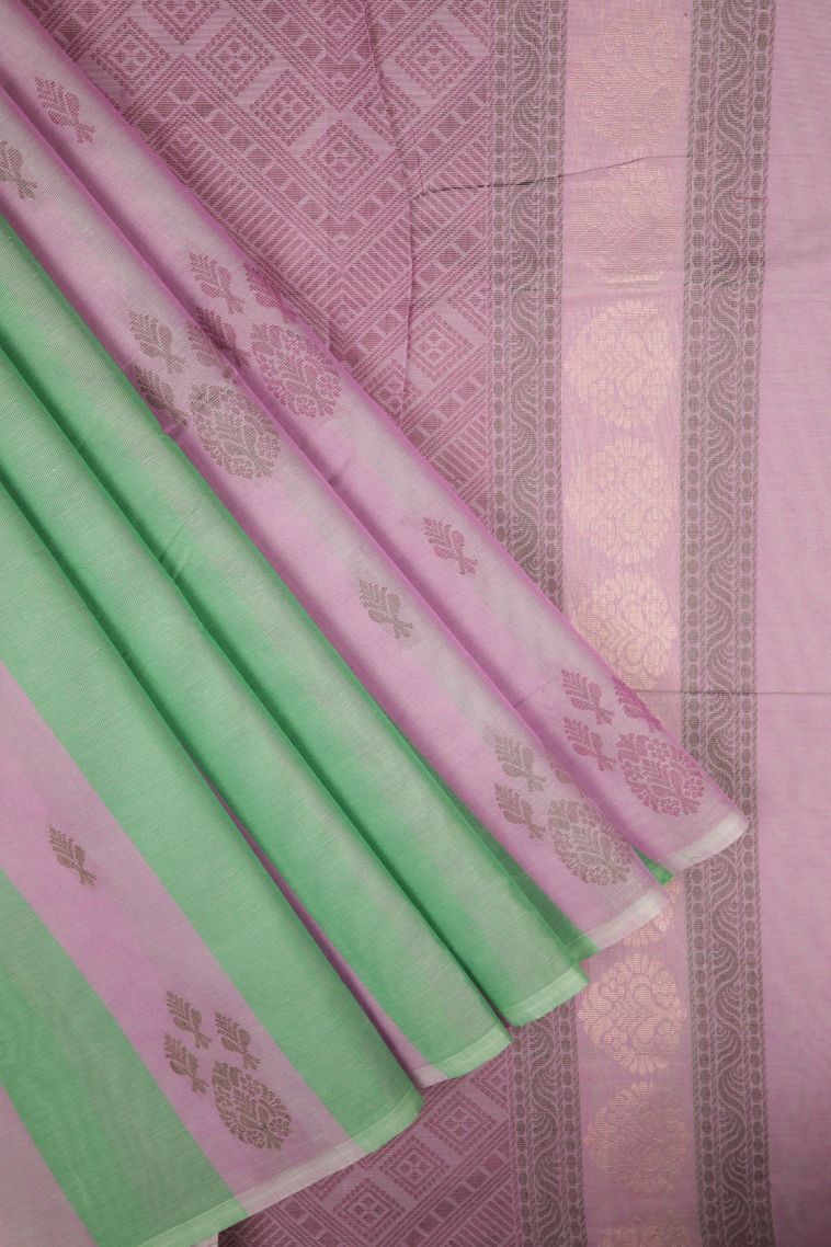 Ballet Pink Kovai Cotton Sarees with Without Zari Zari Stripes view 1