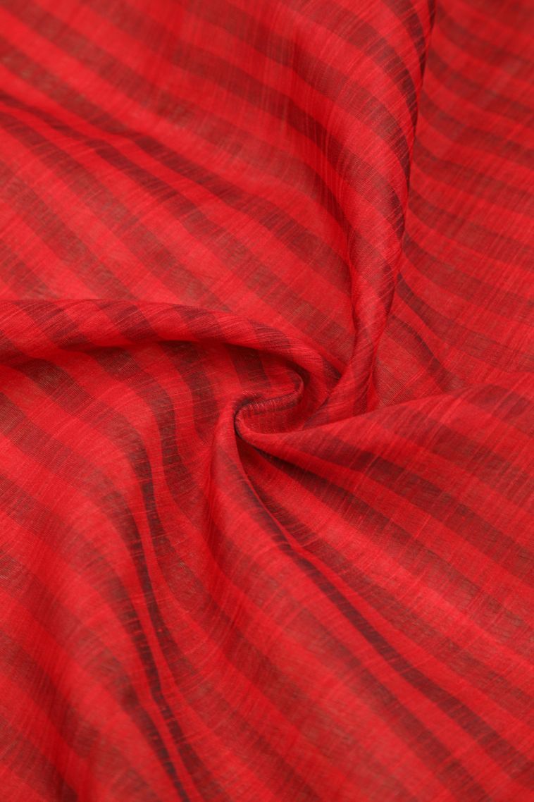 Rose  Red Tussar Saree with Without Zari Zari Stripes view 4