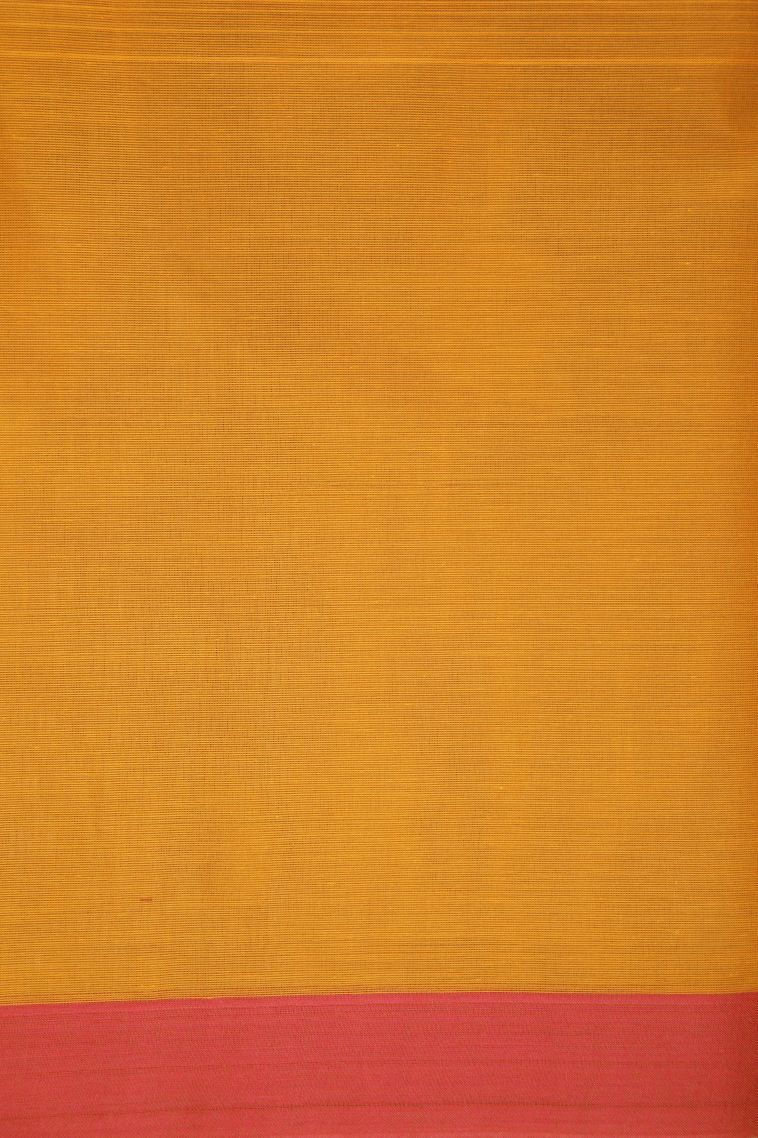 Honey Orange Kovai Cotton Sarees with Without Zari Zari Buttis (small Dots Or Motifs) view 3