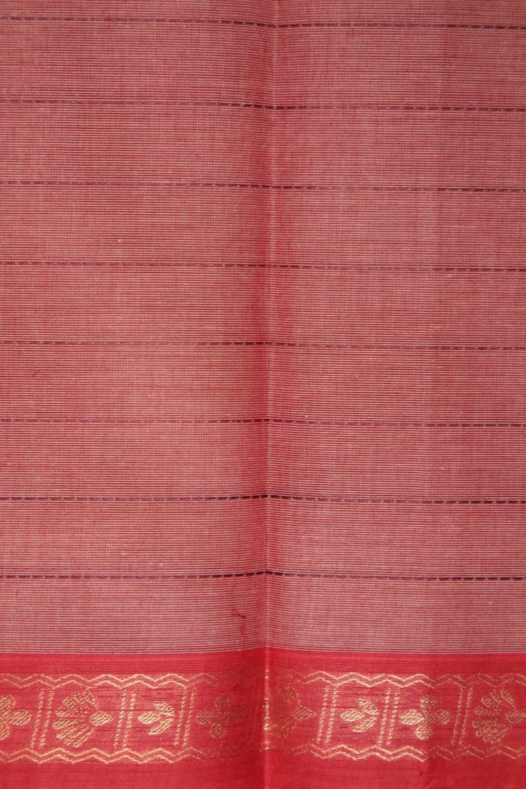 Rouge Pink Kovai Cotton Sarees with Without Zari Zari Checks view 3
