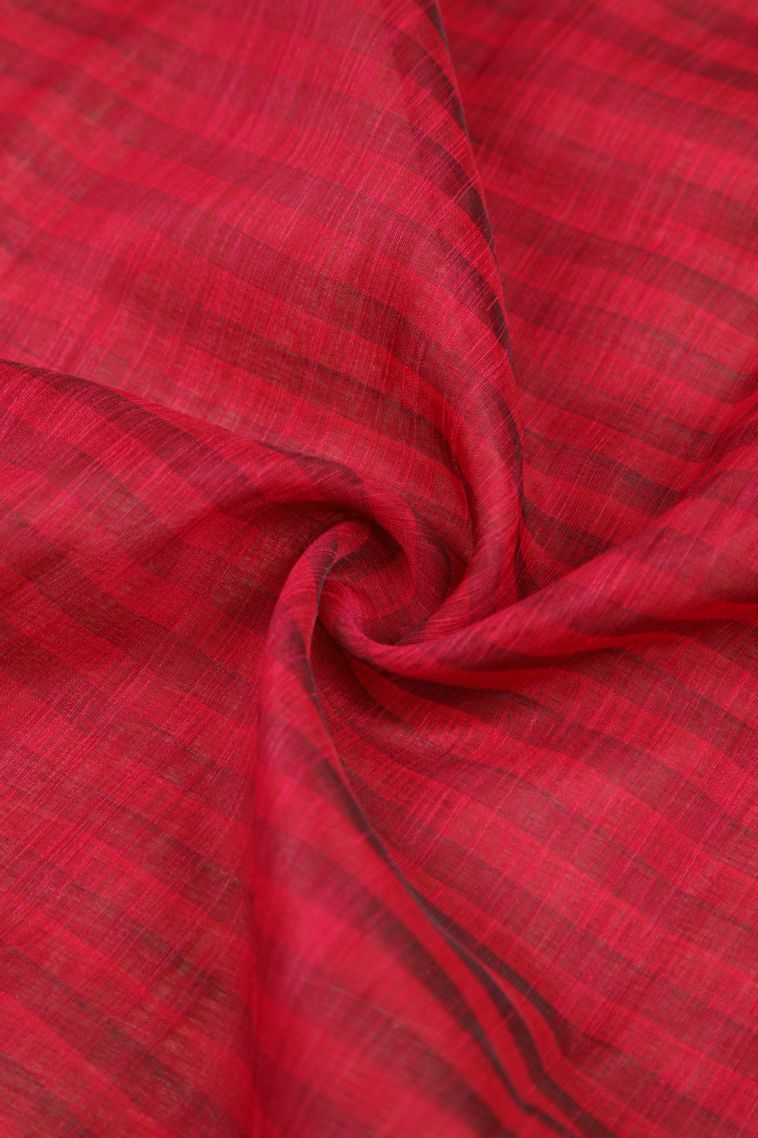 Rose  Red Tussar Saree with Without Zari Zari Stripes view 4
