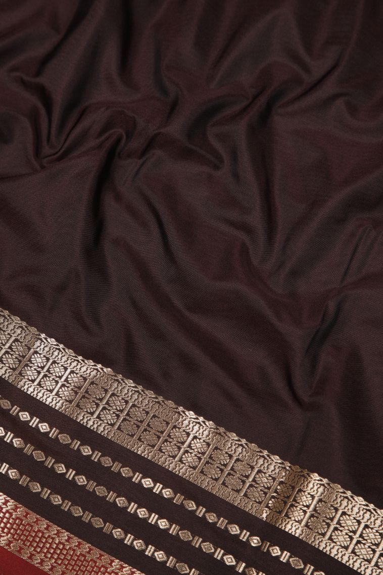 Aegean Blue Soft Silk Saree with Copper Zari Buttis (small Dots Or Motifs) view 3