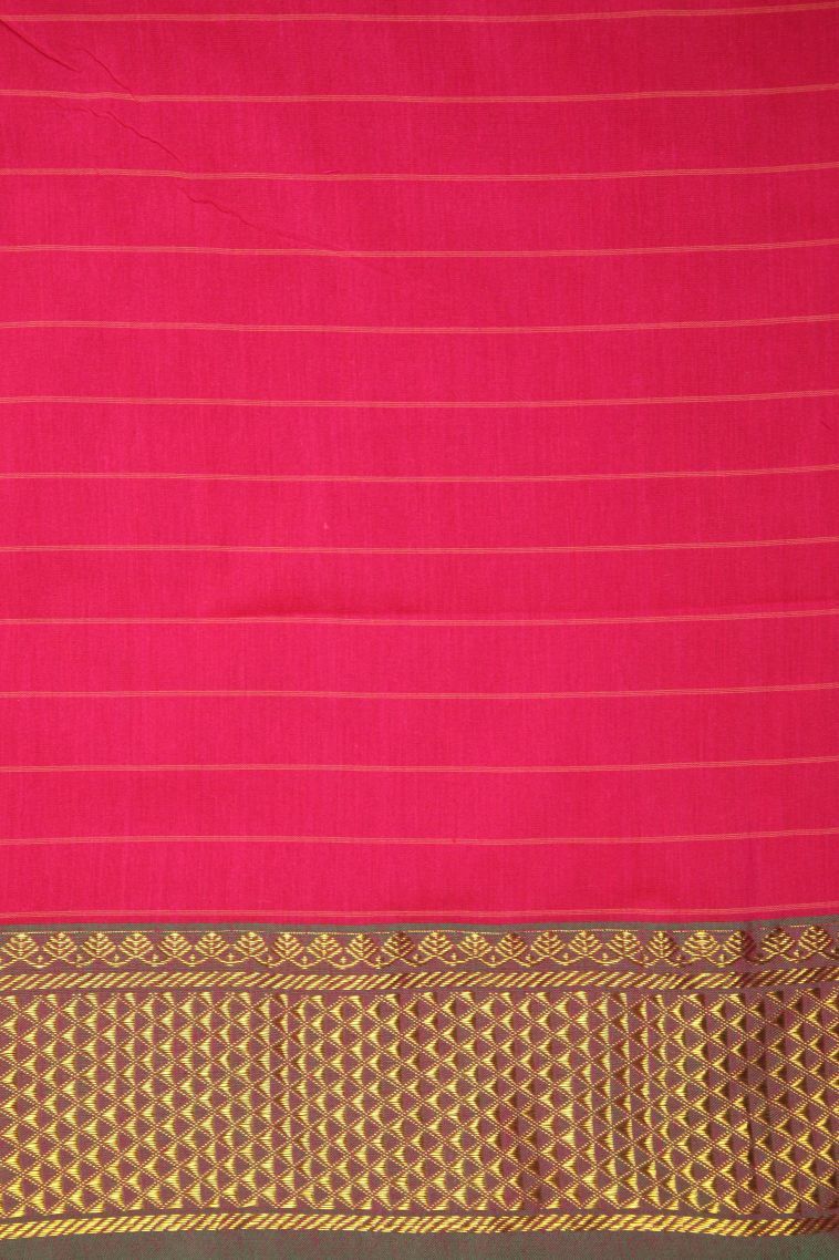 Hot Pink Kalyani Cotton with Without Zari Zari Checks view 3