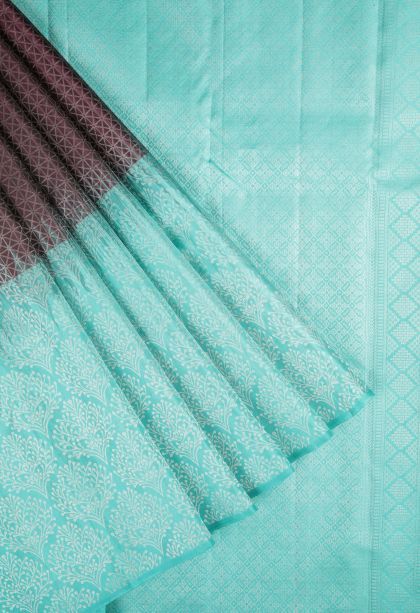 Mulberry Purple Soft Silk Saree with Silver Zari Buttis (small Dots Or Motifs)