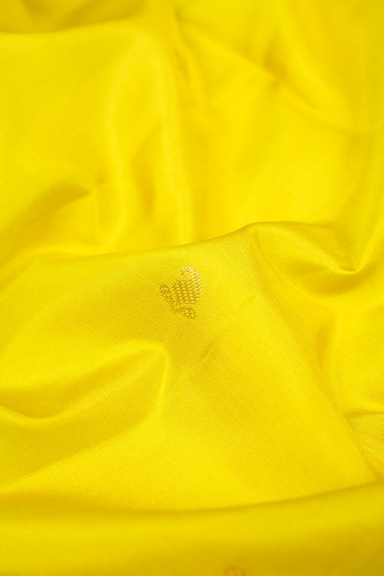 Chartreuse Green Soft Silk Saree with Gold Zari Buttis (small Dots Or Motifs) view 4