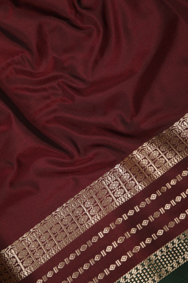 Bronze Orange Soft Silk Saree with Copper Zari Buttis (small Dots Or Motifs) view 3