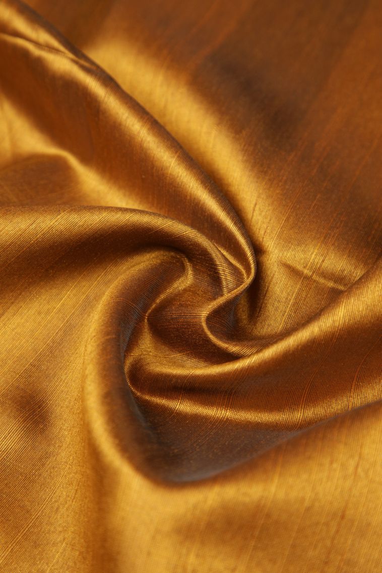 Gold Tussar Saree with Without Zari Zari Plain view 4