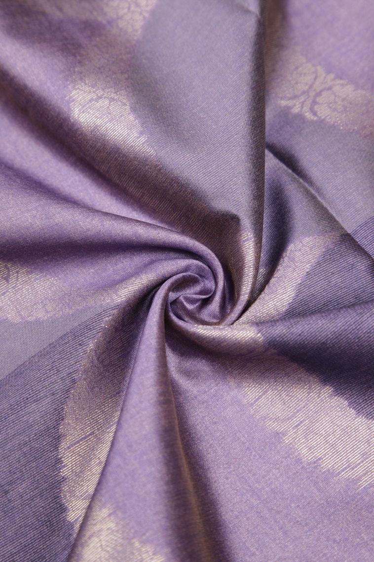 Iris Purple Tussar Saree with Without Zari Zari Floral Patterns view 4