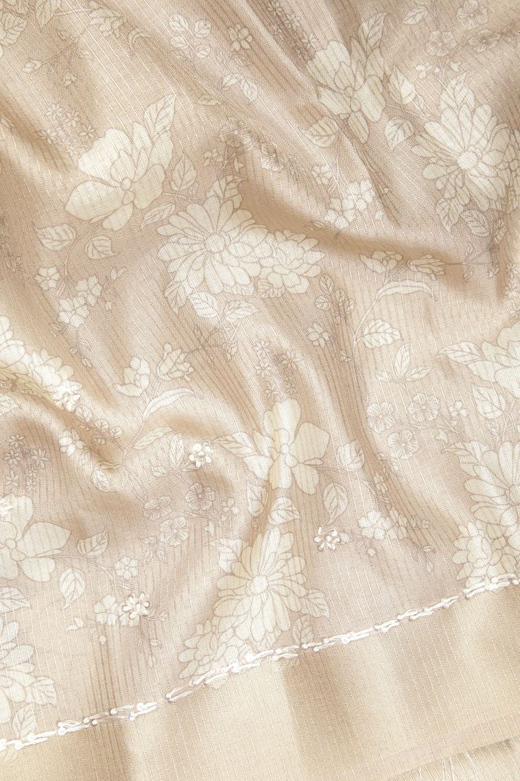 Mauve Purple Tussar Saree with Without Zari Zari Floral Patterns view 3