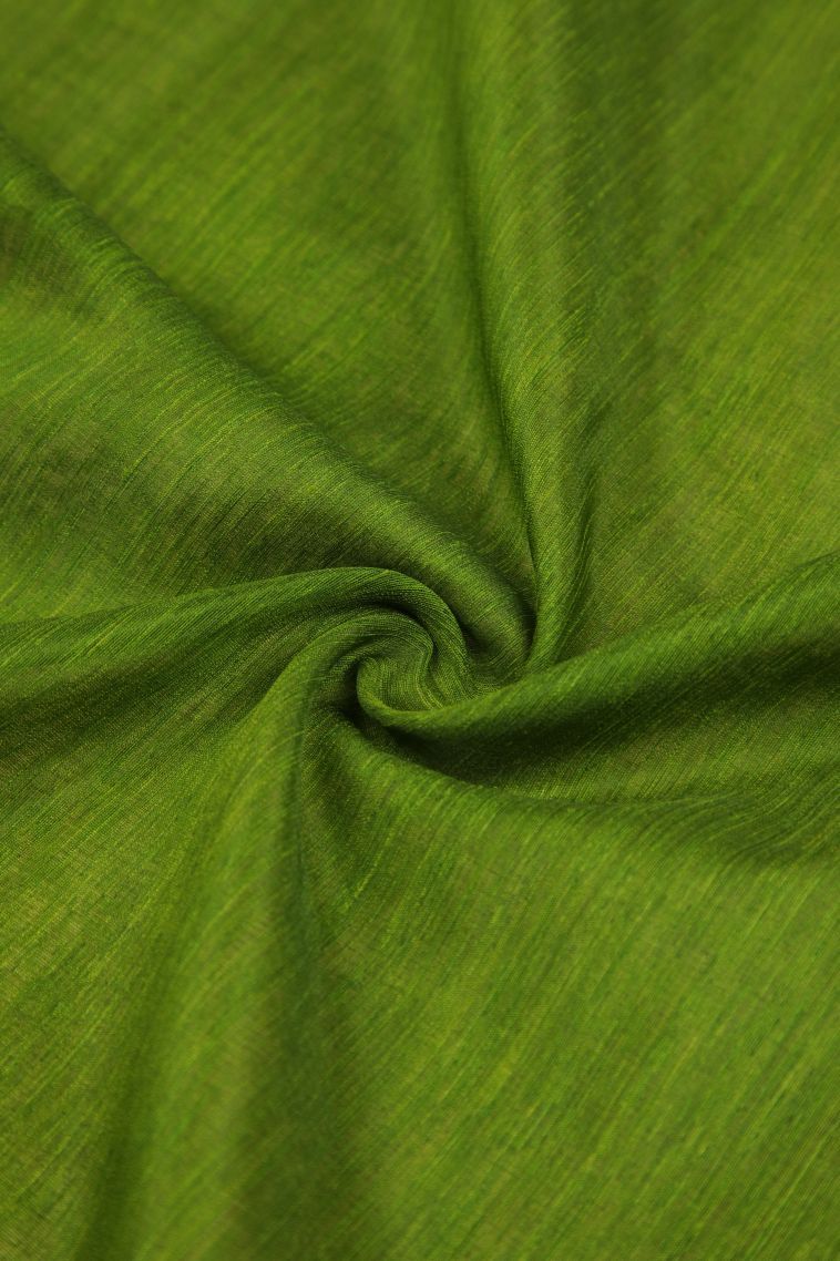 Emerald Green Tussar Saree with Without Zari Zari Plain view 4