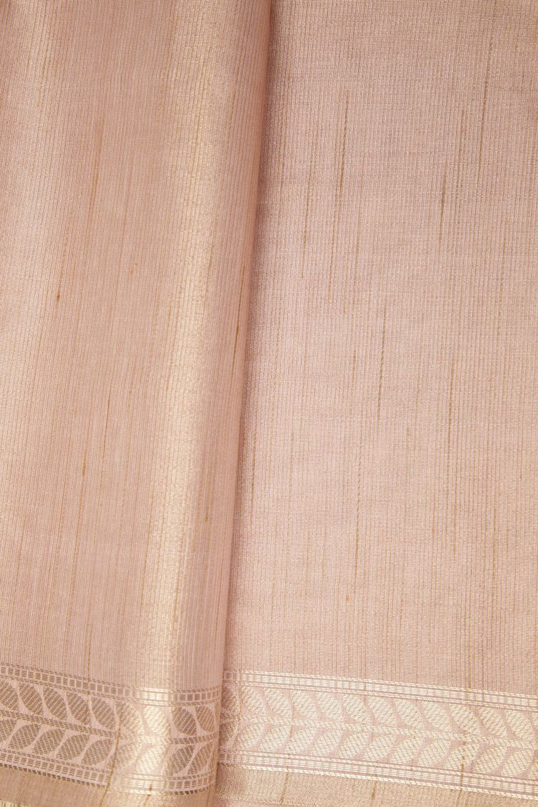 Crepe Pink Tussar Saree with Without Zari Zari Floral Patterns view 3