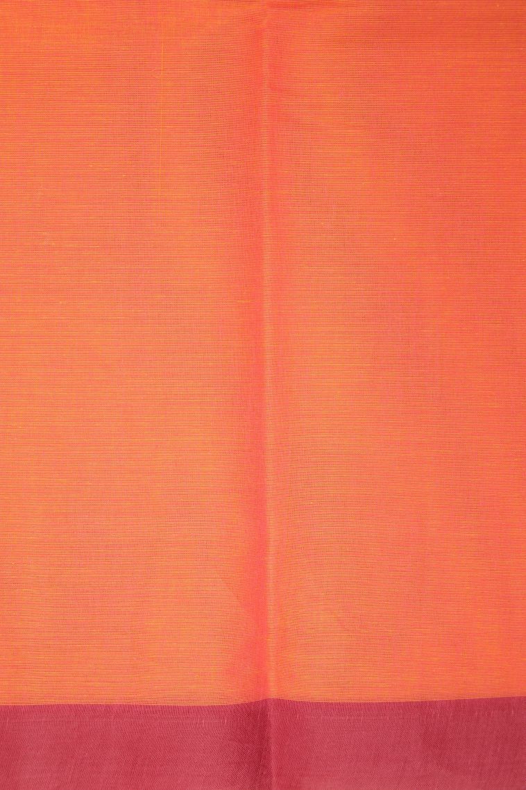 Coral Pink Kovai Cotton Sarees with Without Zari Zari Checks view 3