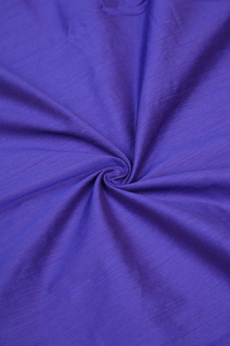 Admiral Blue Kalyani Cotton with Without Zari Zari Plain view 4