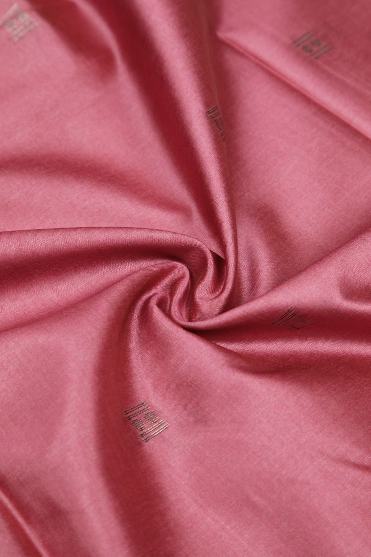 Rosewood Pink Tussar Saree with Without Zari Zari Buttis (small Dots Or Motifs) view 4