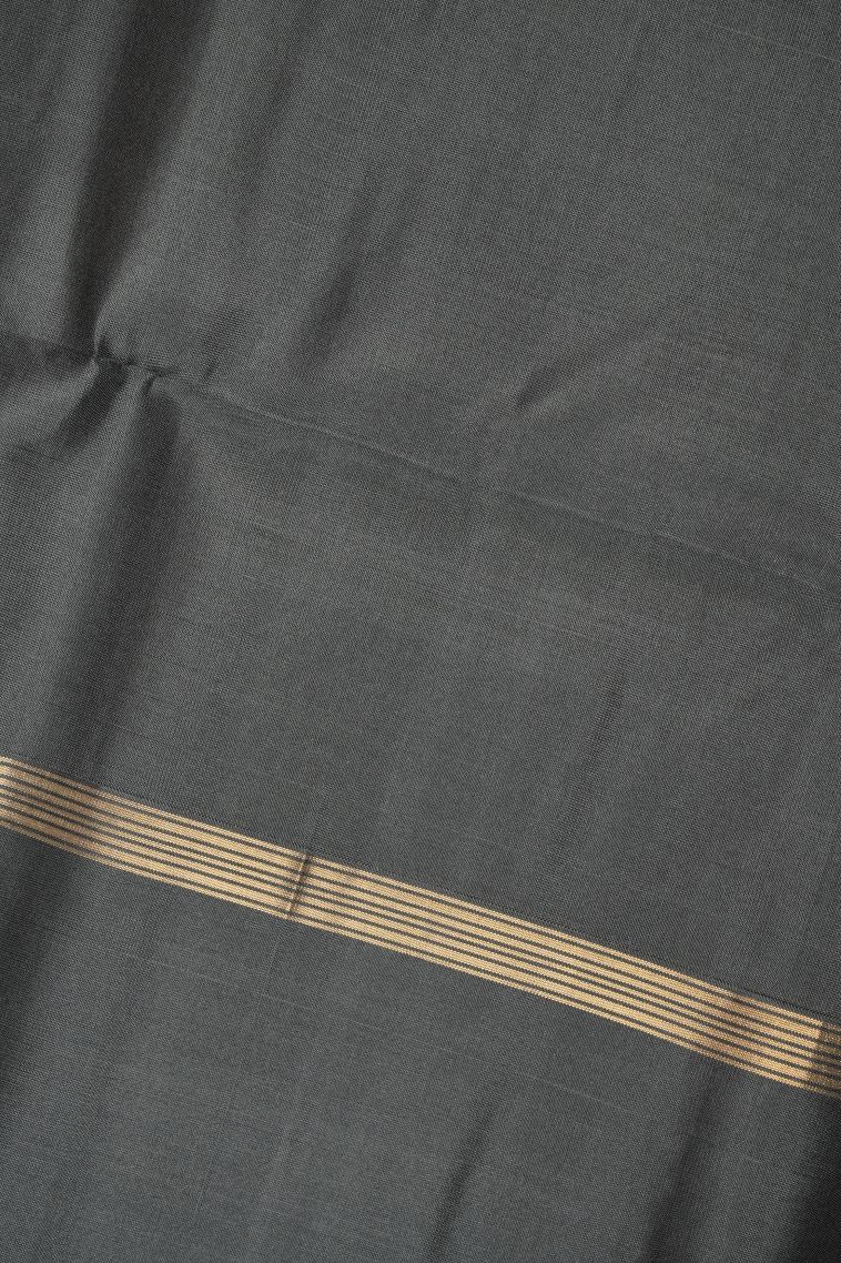 Hot Pink Soft Silk Saree with Gold Zari Stripes view 3