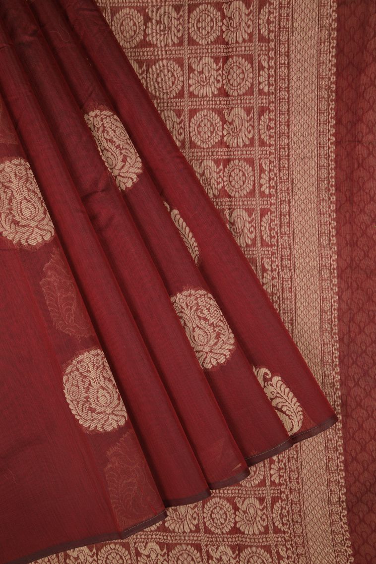 Bindi Red Silk Cotton with Without Zari Zari Buttis (small Dots Or Motifs) view 1