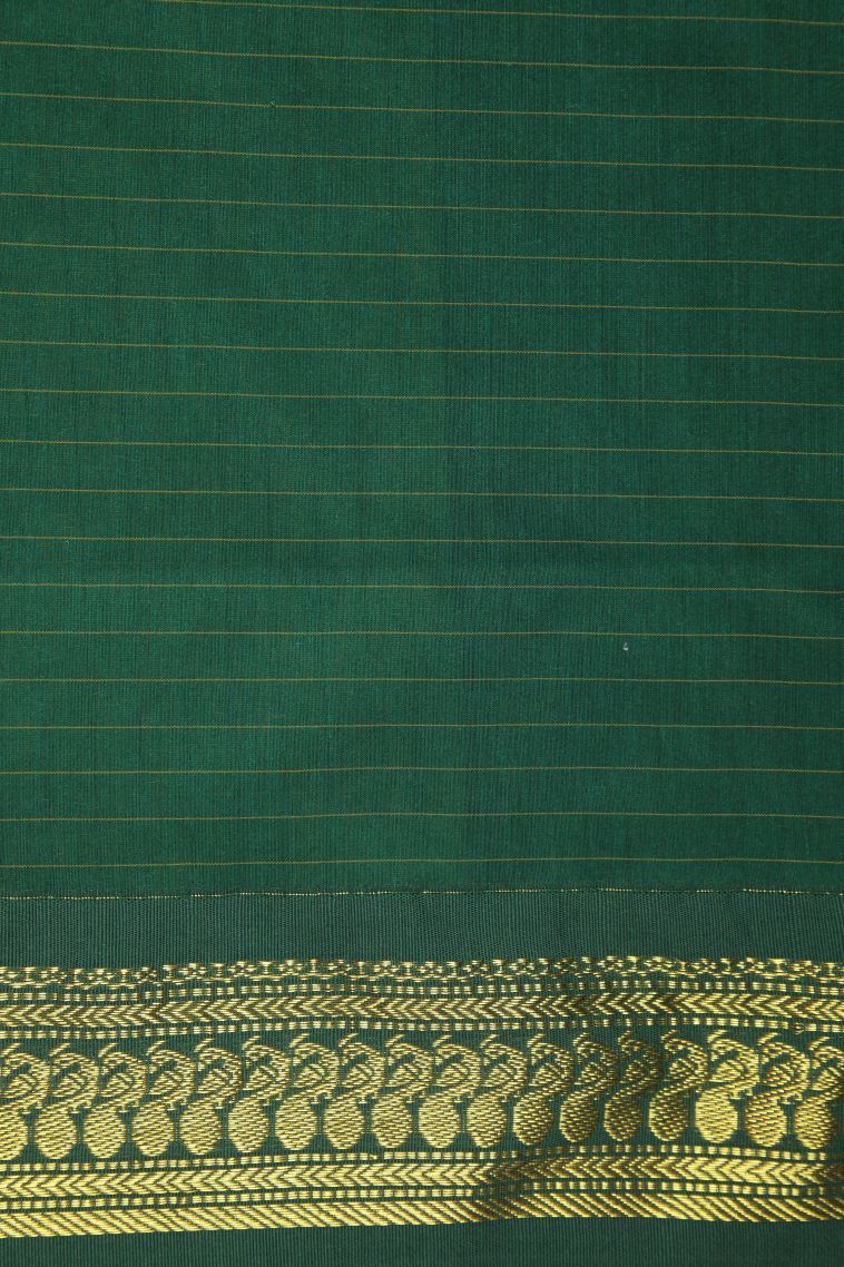 Chartreuse Green Kalyani Cotton with Without Zari Zari Checks view 3