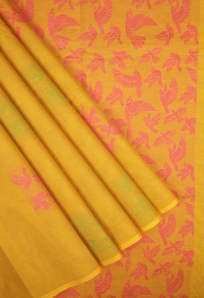 Gold Kovai Cotton Sarees with Without Zari Zari Buttis (small Dots Or Motifs)