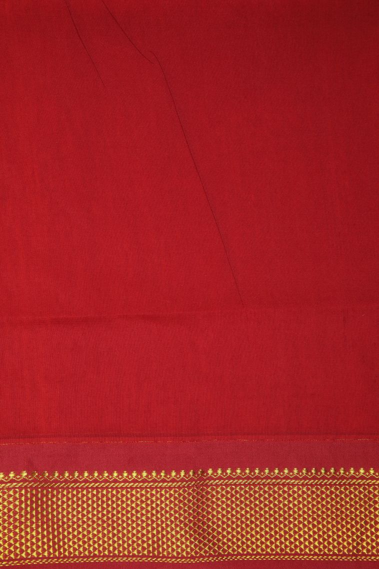 Tiger Orange Kalyani Cotton with Without Zari Zari Buttis (small Dots Or Motifs) view 3