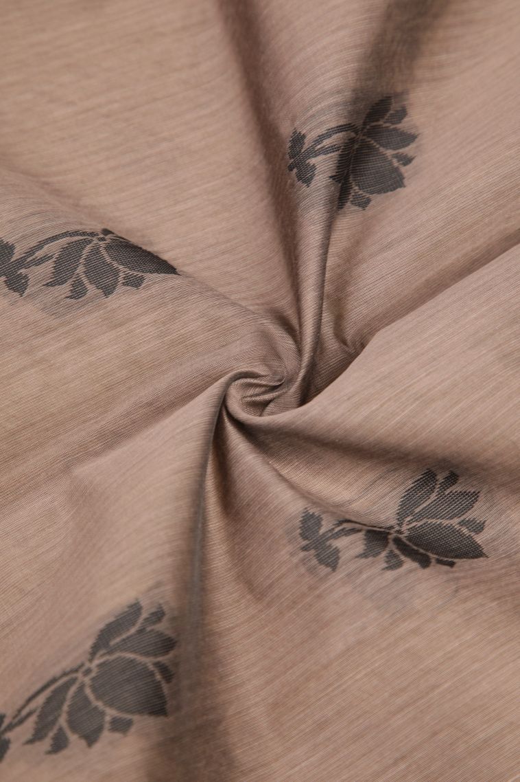 Peanut Brown Silk Cotton with Without Zari Zari Buttis (small Dots Or Motifs) view 4