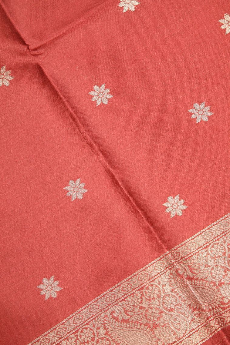 Biscotti Yellow Tussar Saree with Without Zari Zari Floral Patterns view 3