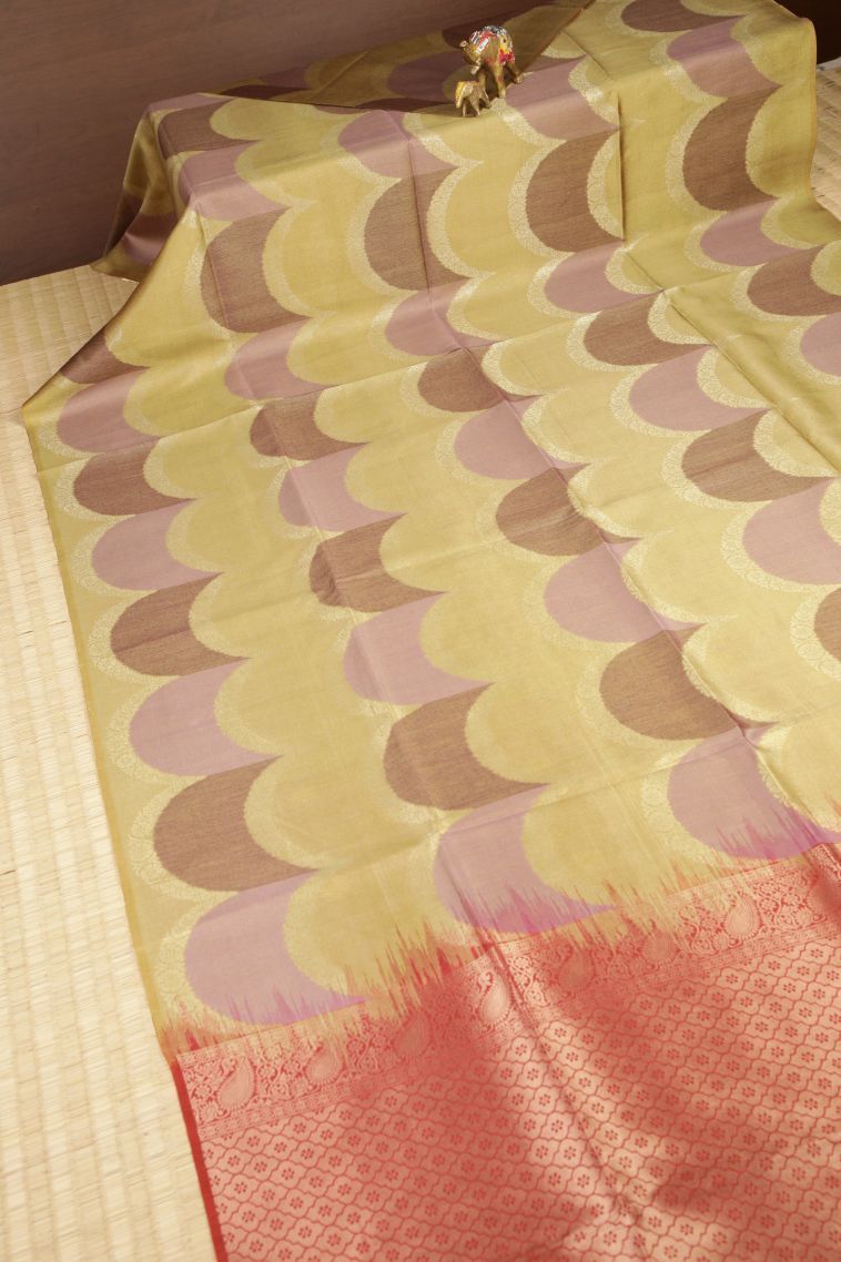 Biscotti Yellow Tussar Saree with Without Zari Zari Floral Patterns view 2