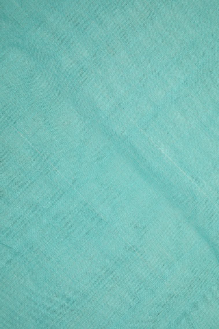 Arctic Blue Pure Handloom Kovai Cotton with Without Zari Zari Buttis (small Dots Or Motifs) view 3