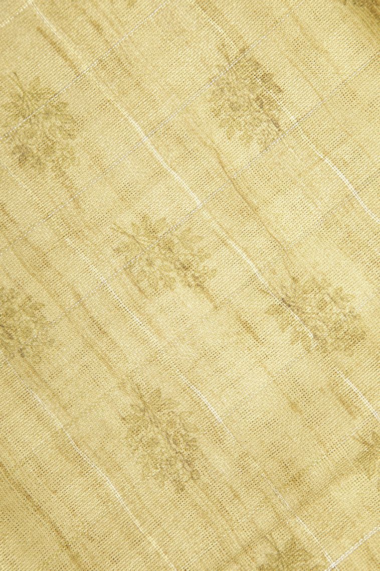 Gold Tussar Saree with Without Zari Zari Checks view 3
