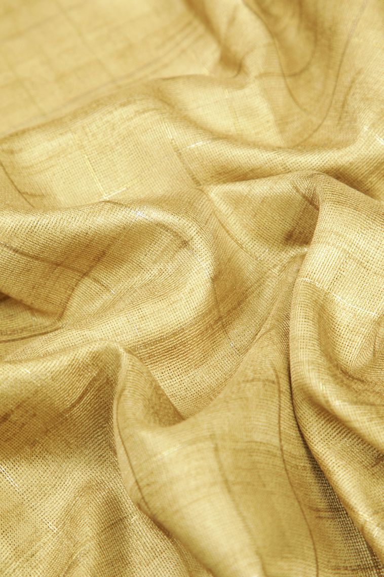 Gold Tussar Saree with Without Zari Zari Checks view 4