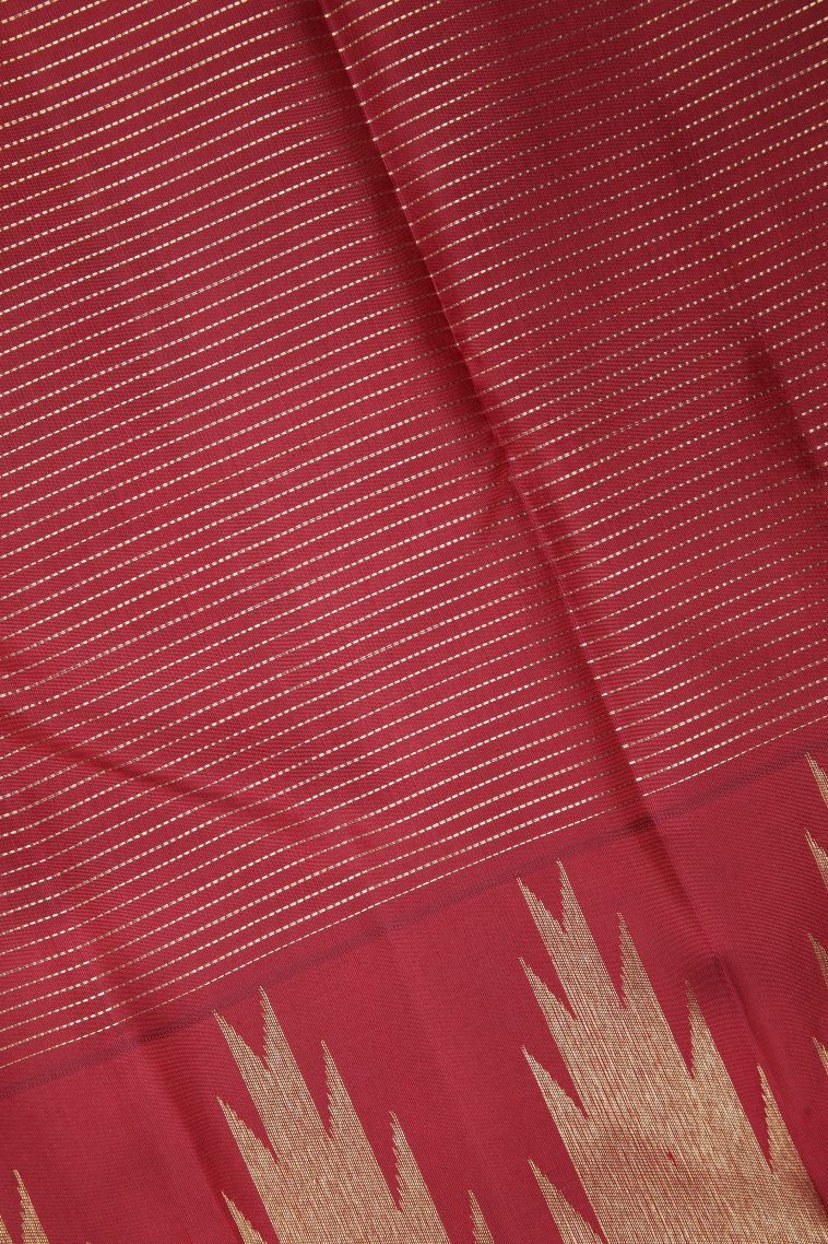 Lime Green Kanchipuram Silk Sarees with Gold Zari Checks view 3