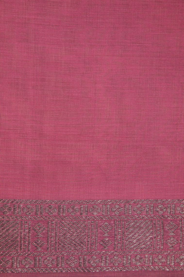 Bottle Green Silk Cotton Sarees with Bronze Zari Stripes view 3