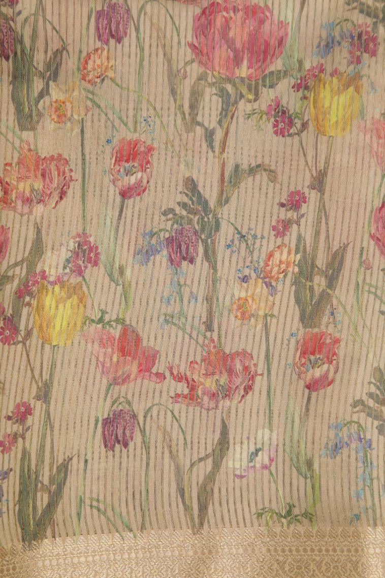 Pine Green Fancy Saree with Without Zari Zari Buttis (small Dots Or Motifs) view 3