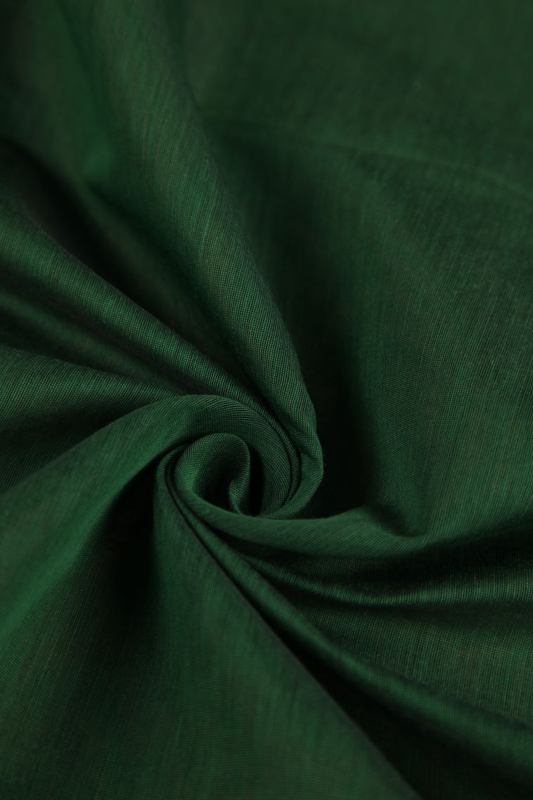 Basil Green Silk Cotton Sarees with Copper Zari Stripes view 4