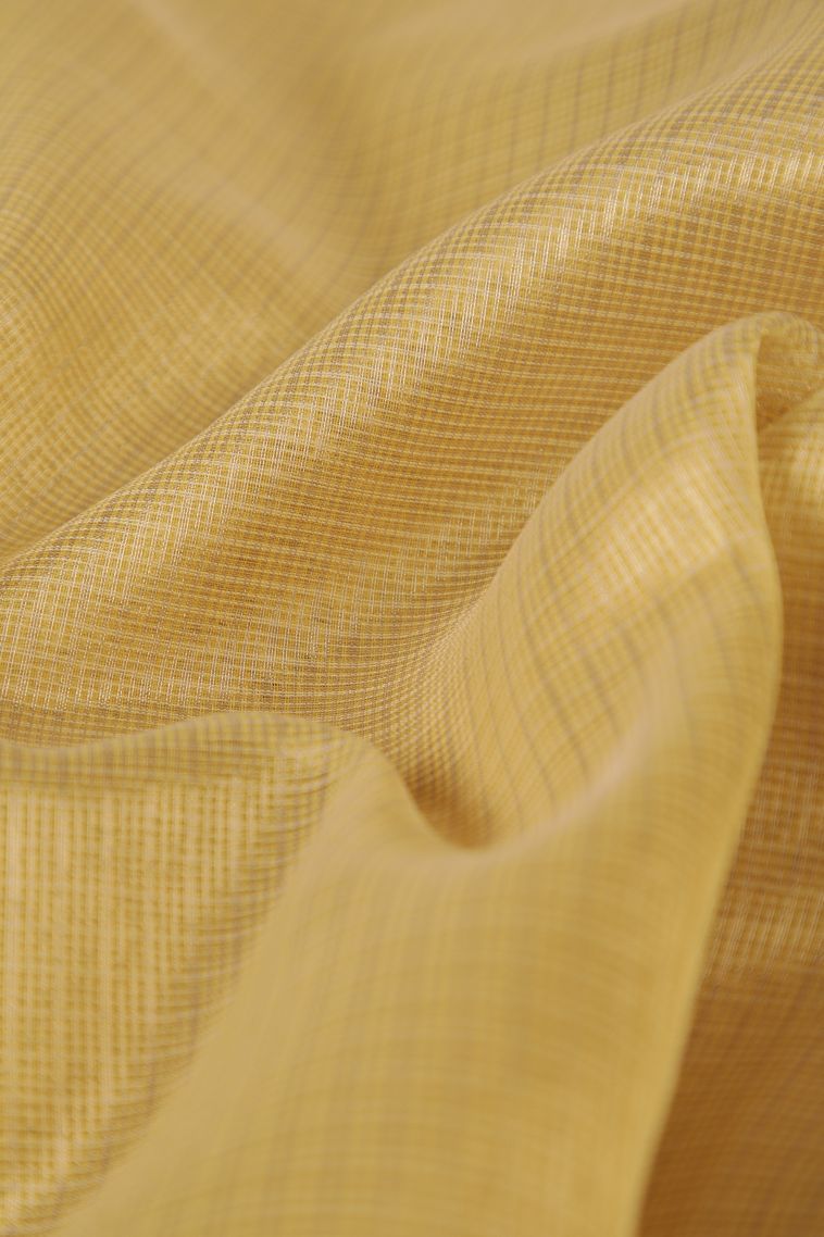 Macaroon Yellow Fancy Saree with Copper Zari Plain view 4