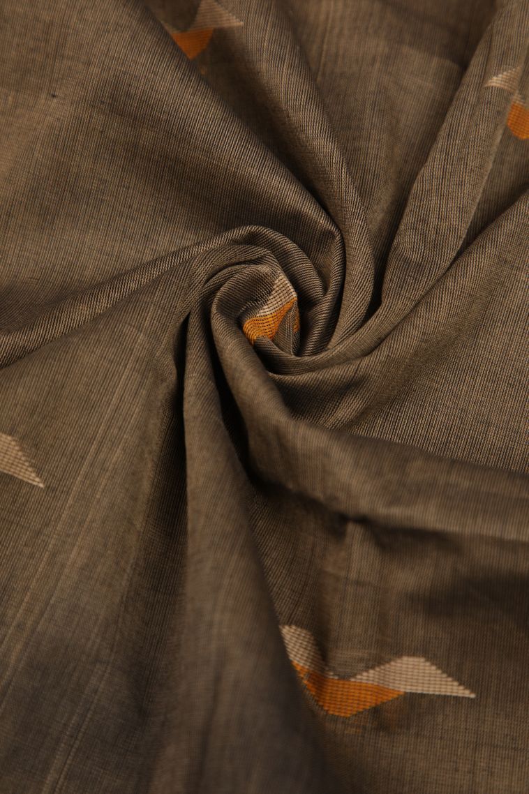 Peanut Brown Kanchi Cotton Sarees with Without Zari Zari Animal And Bird Motifs view 4