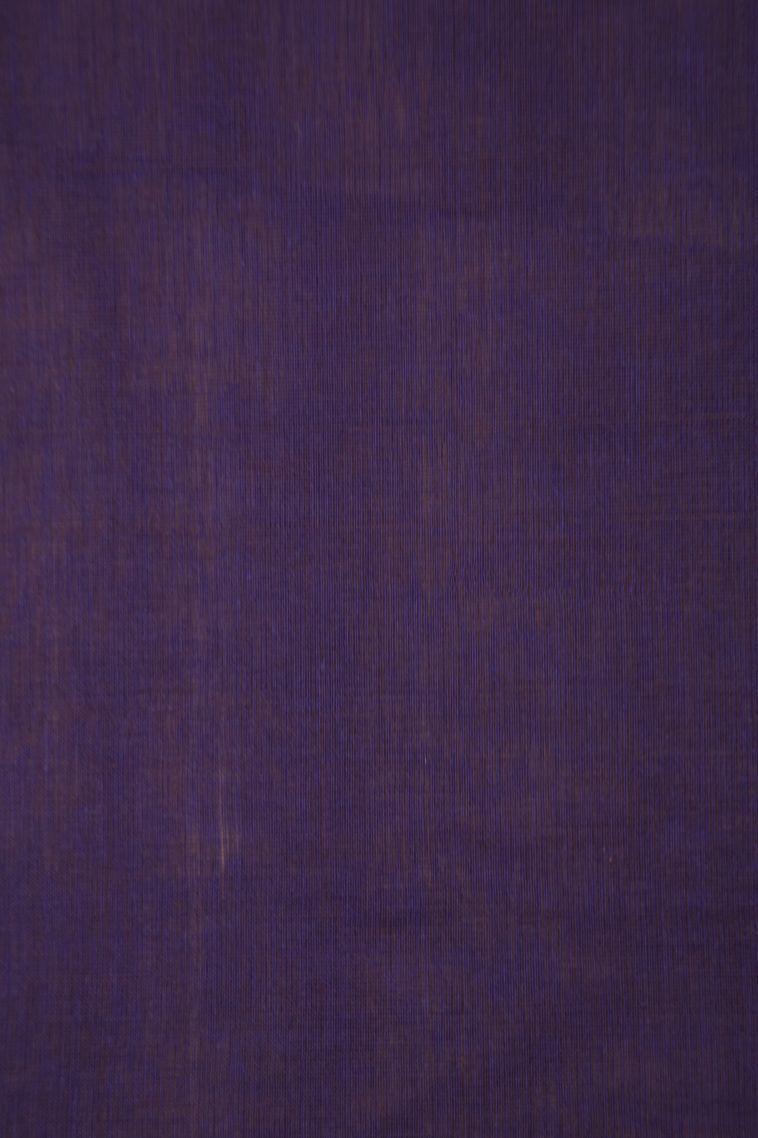 Berry Blue Cotton Sarees with Gold Zari Floral Patterns view 3