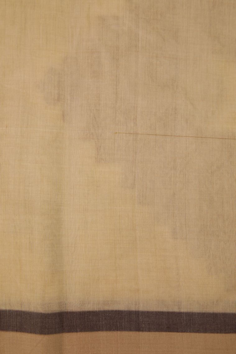 Beige Yellow Aruppukottai Cotton Sarees with Without Zari Zari Floral Patterns view 3