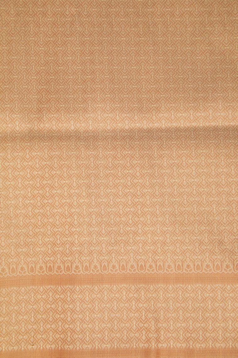 Beige Yellow Banaras Sarees with Gold And Silver Zari Floral Patterns view 3