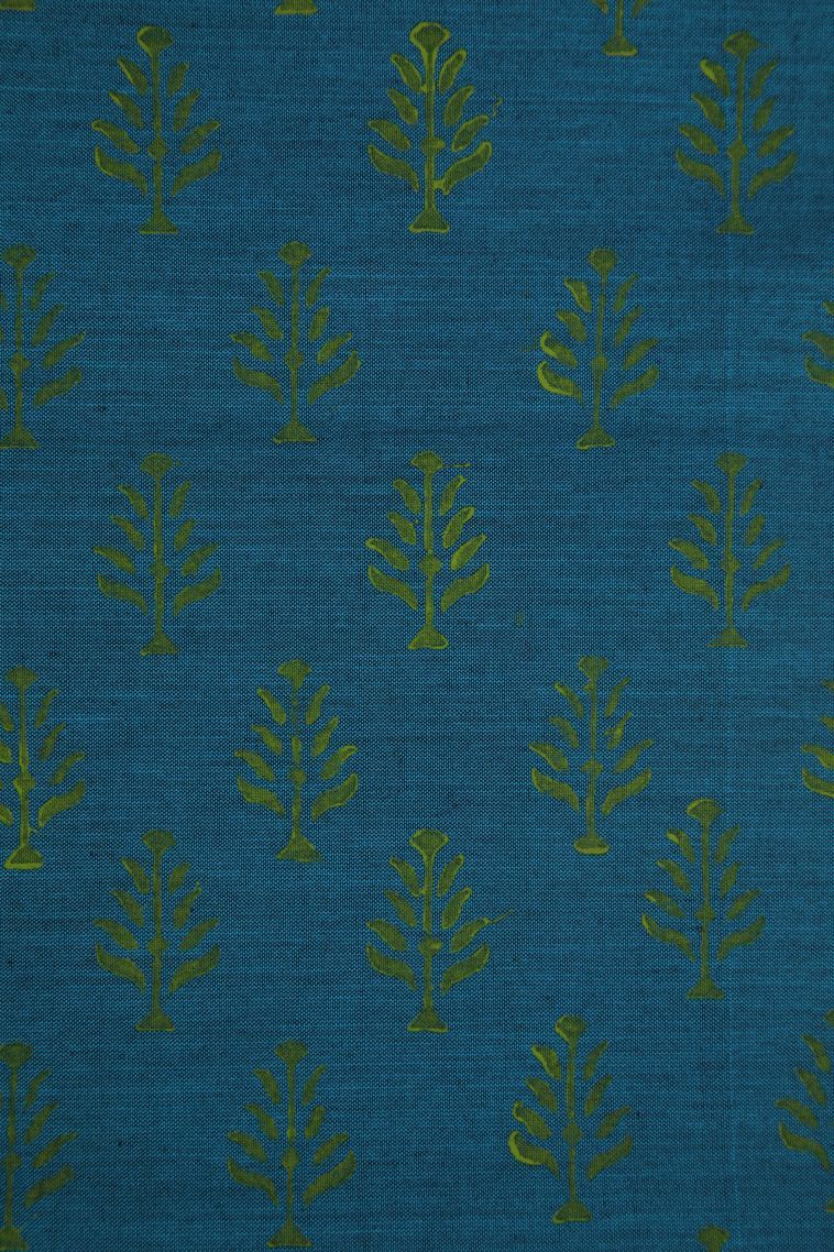 Olive Green Poly Cotton Sarees with Without Zari Zari Paisley (mango Design) view 3