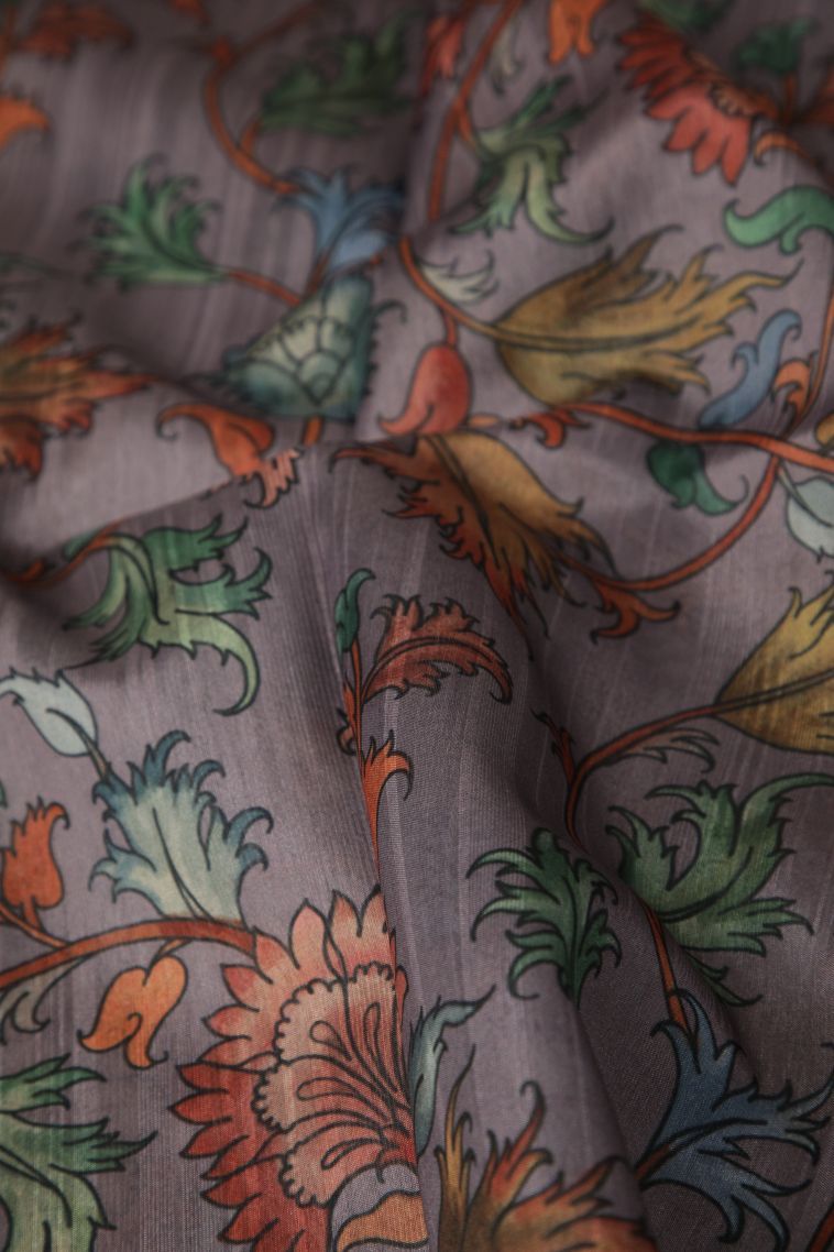 Stone Blue Fancy Saree with Without Zari Zari Floral Patterns view 4