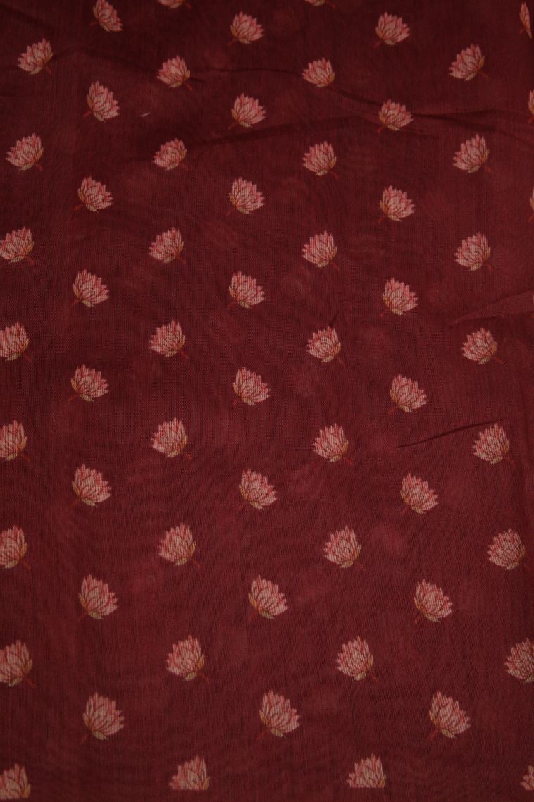 Bindi Red Fancy Saree with Without Zari Zari Floral Patterns view 3