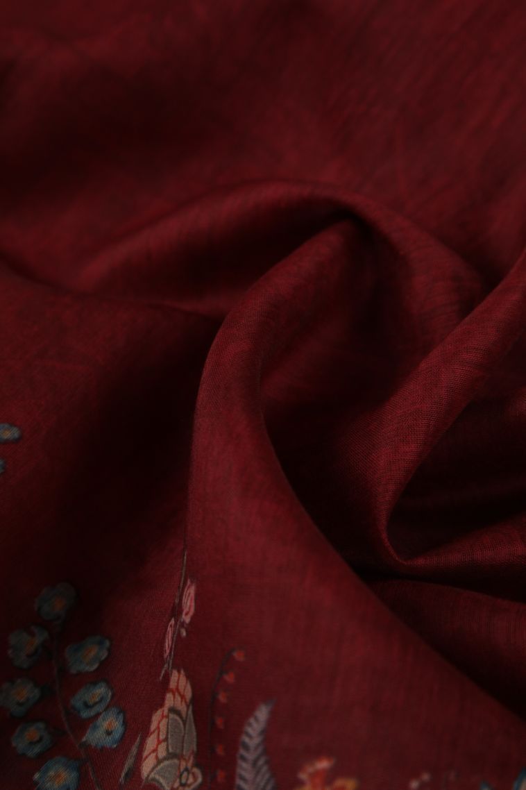 Bindi Red Fancy Saree with Without Zari Zari Floral Patterns view 4