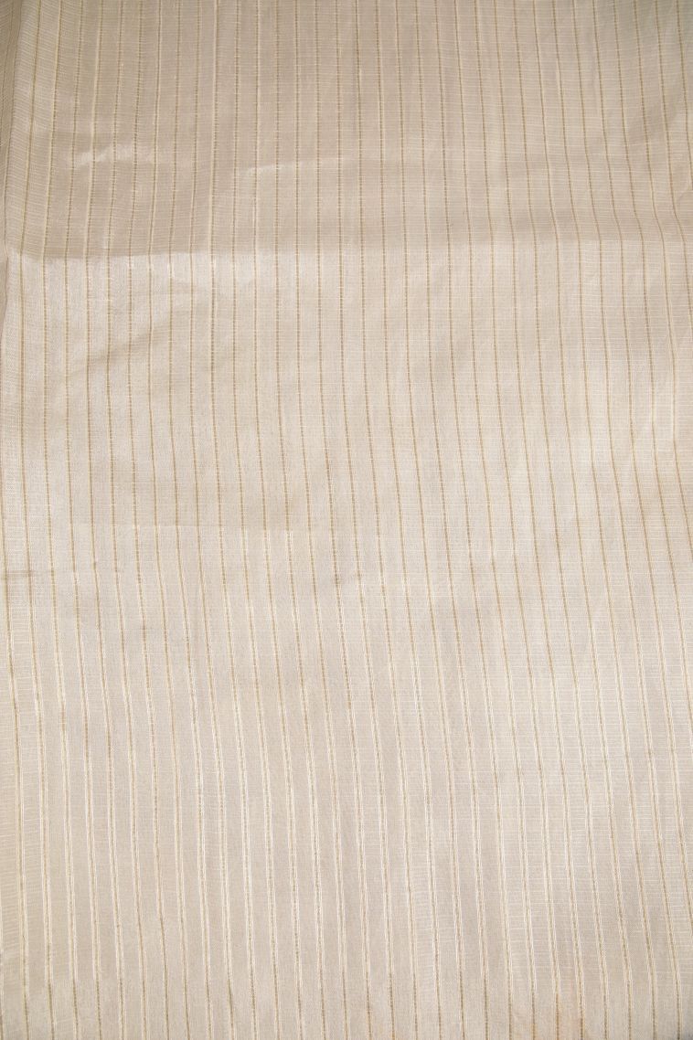 Cream White Fancy Saree with Without Zari Zari Floral Patterns view 3