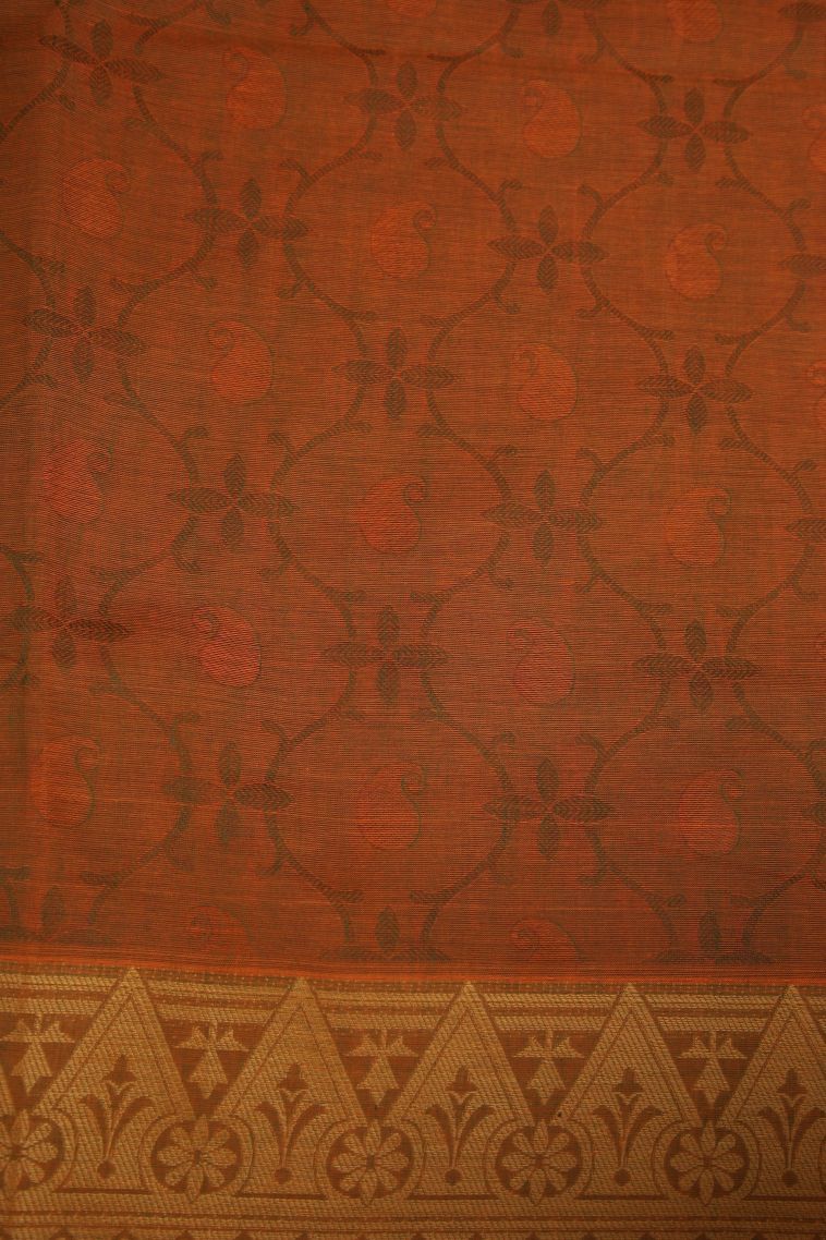 Dawn Red Kovai Cotton Sarees with Without Zari Zari Manga view 3